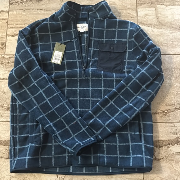 NEW! Goodfellow & Co Men’s Flannel 1/4 zip Pullover w Side Pockets. Very Warm. - Picture 5 of 7
